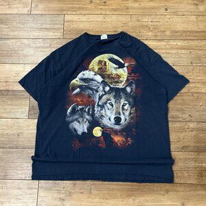 Men's Black and Navy T-shirt